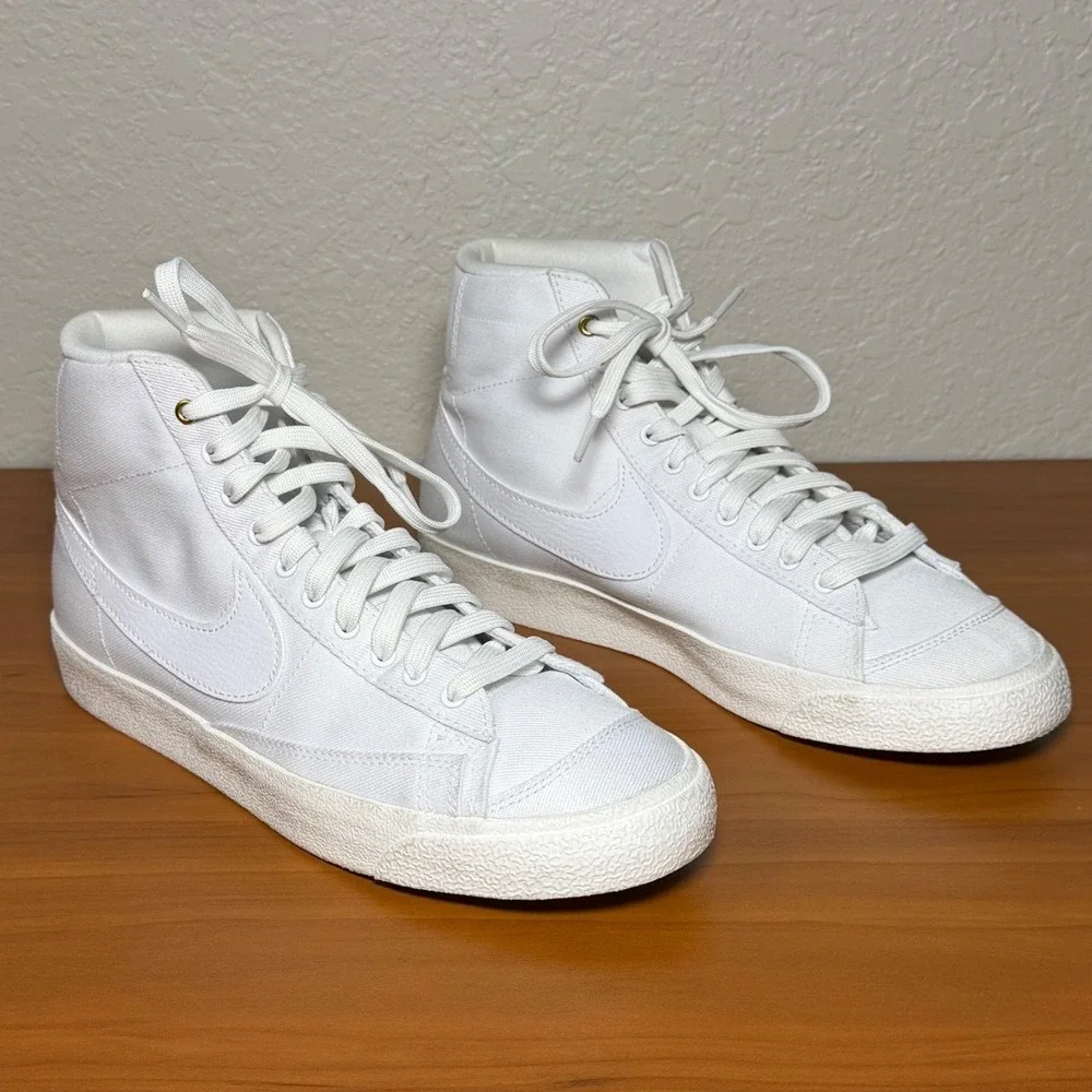 Nike Blazer Mid 77 Canvas White High Top Sneakers DX5550-100 Mens 9.5